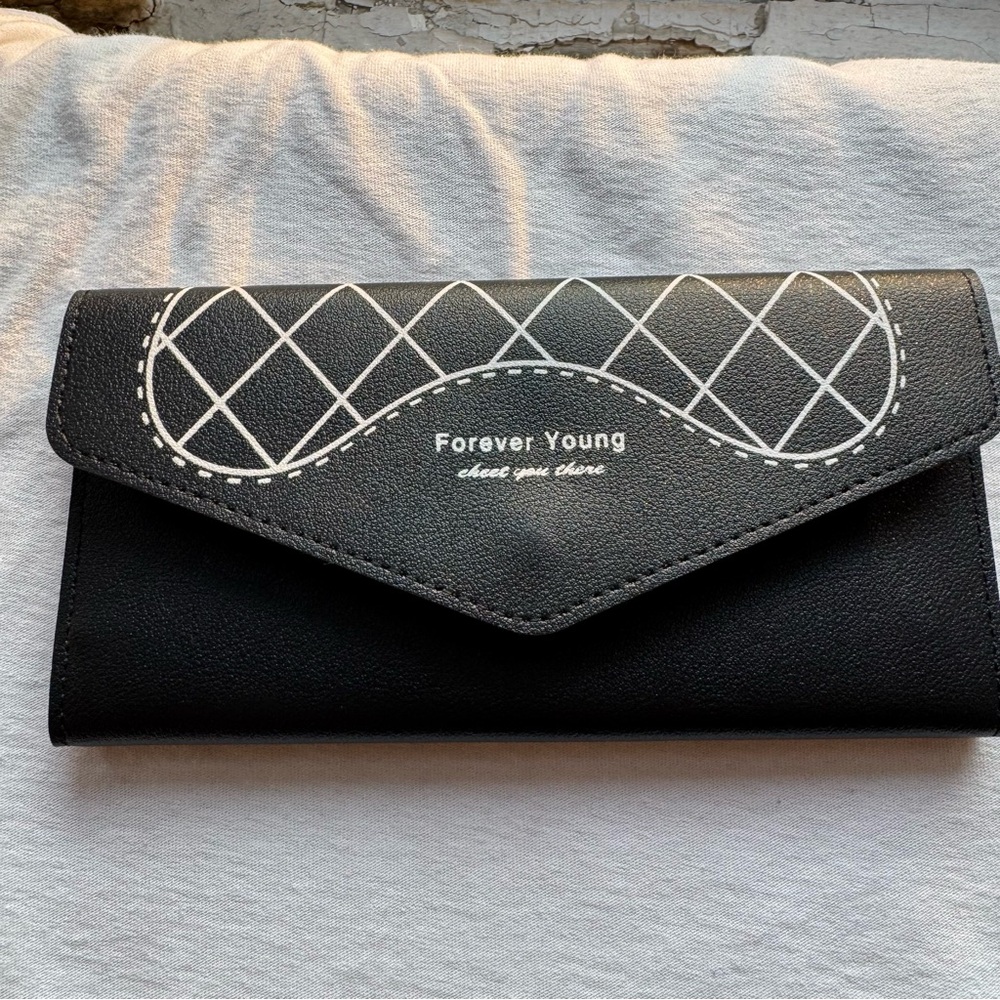 Black Women's Premium Forever Young Continental Fold over Leather Wallet